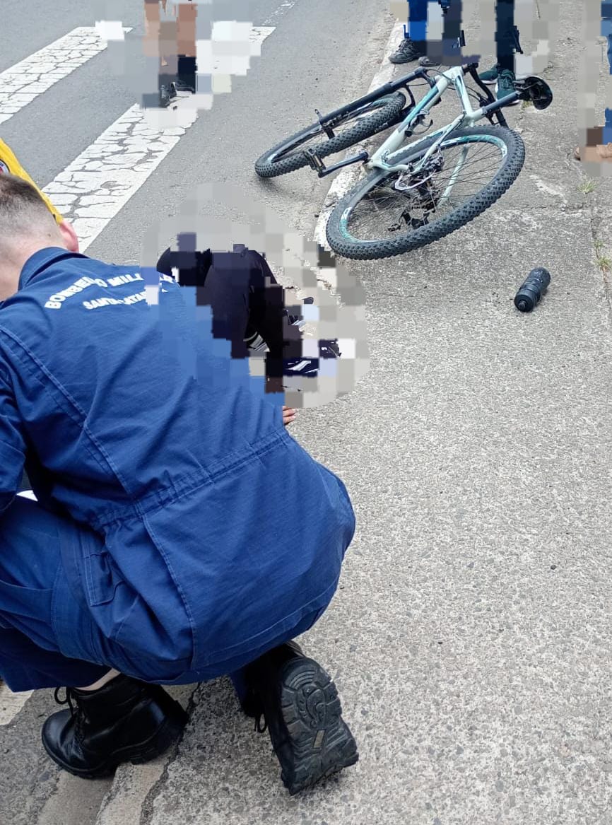 REGIÃO: acidente com bicicleta e pedestre deixa dois feridos na BR-280