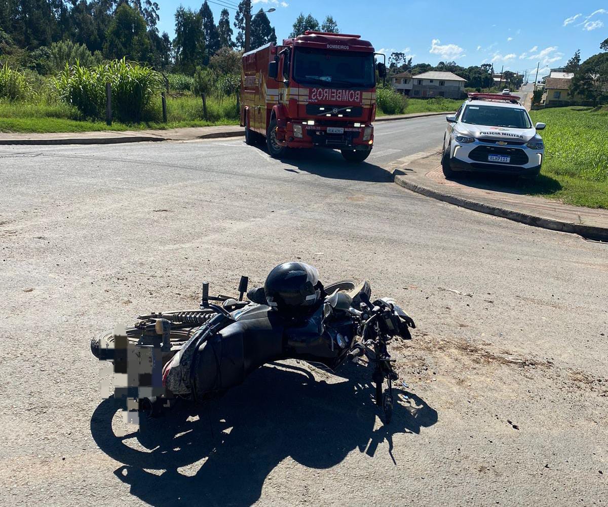 Jovem sofre ferimentos graves após acidente no centro de Major Vieira