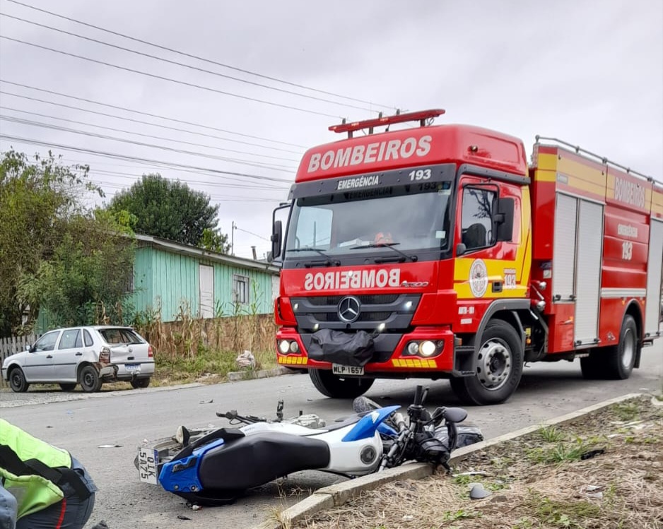 Jovem sofre ferimentos após acidente no centro de Papanduva