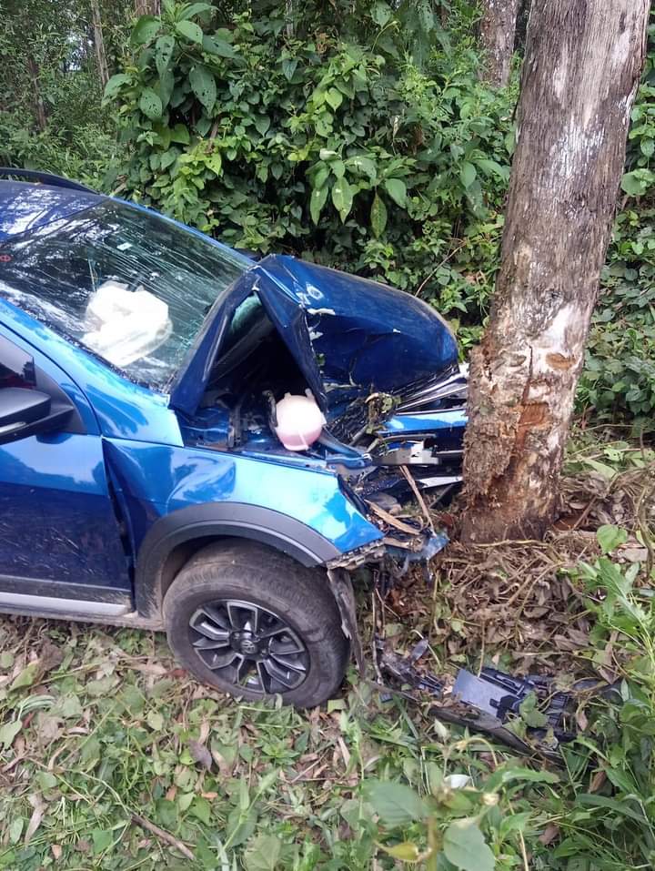 Saída de pista seguida de colisão em árvore é registrado na SC-114, em Itaiópolis