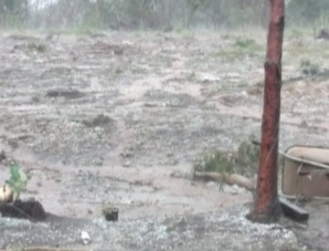 ​Chuva, vento e granizo atinge localidade do Toldo de Cima, em Major Vieira