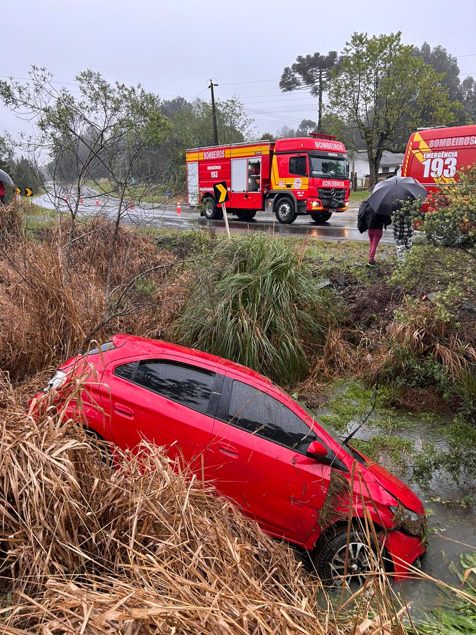 PAPANDUVA: acidente deixa uma pessoa ferida na SC-477, Rodeiozinho